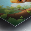 Flux Dev Draw a cute little bird with soft feathe Metal print