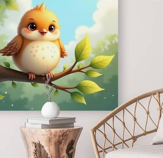 Flux Dev Draw a cute little bird with soft feathe by Bouguerne Rachida