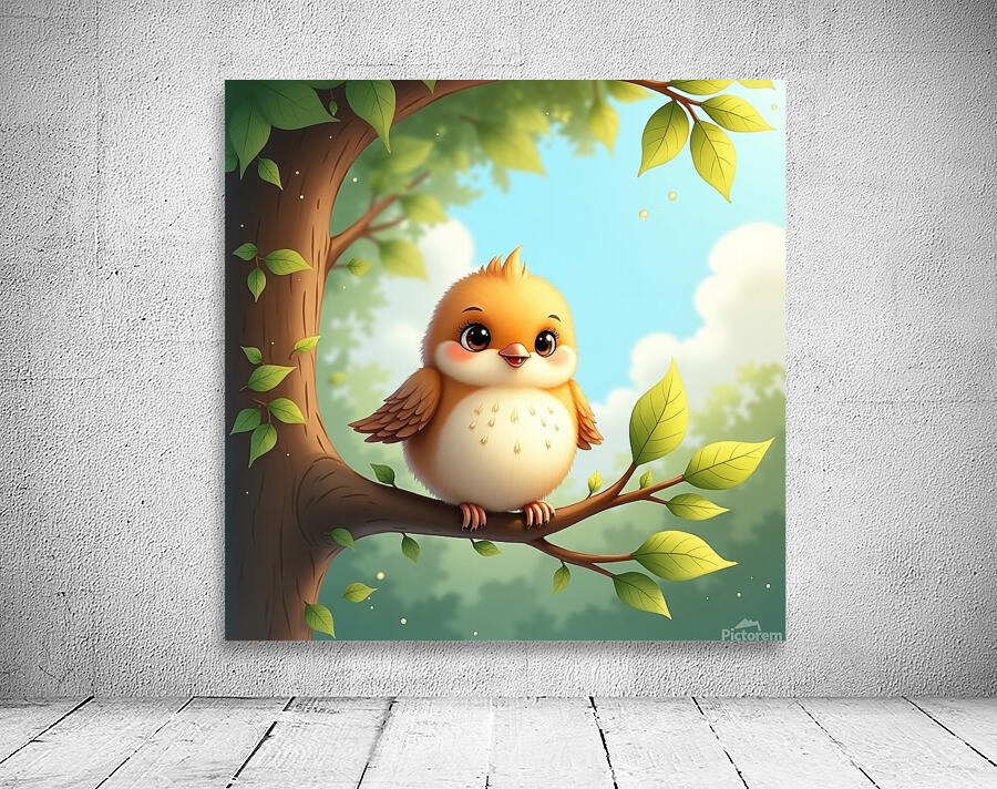 Flux Dev Draw a cute little bird with soft feathe Wall Preview