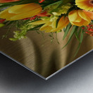 Bright yellow tulips and Gerbera Metal print