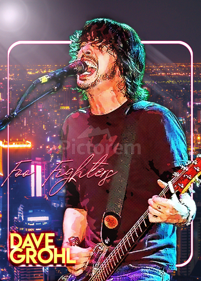 Dave Grohl Live Foo Fighters Tonight Show Music by Gunawan Rb Wall Art