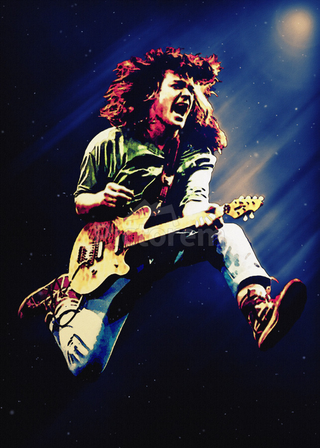 Edward Lodewijk van Halen jump on stage by Gunawan Rb Wall Art