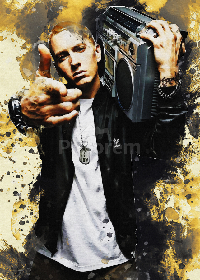 Eminem Smudge rap god by Gunawan Rb Wall Art