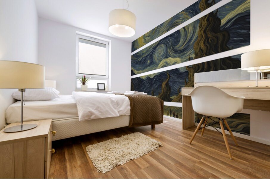 GOGHING DOWN THE ROAD 4 PANEL PANO Mural print