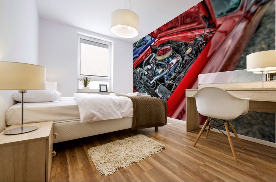 1967 PONTIAC GTO ENGINE Mural print