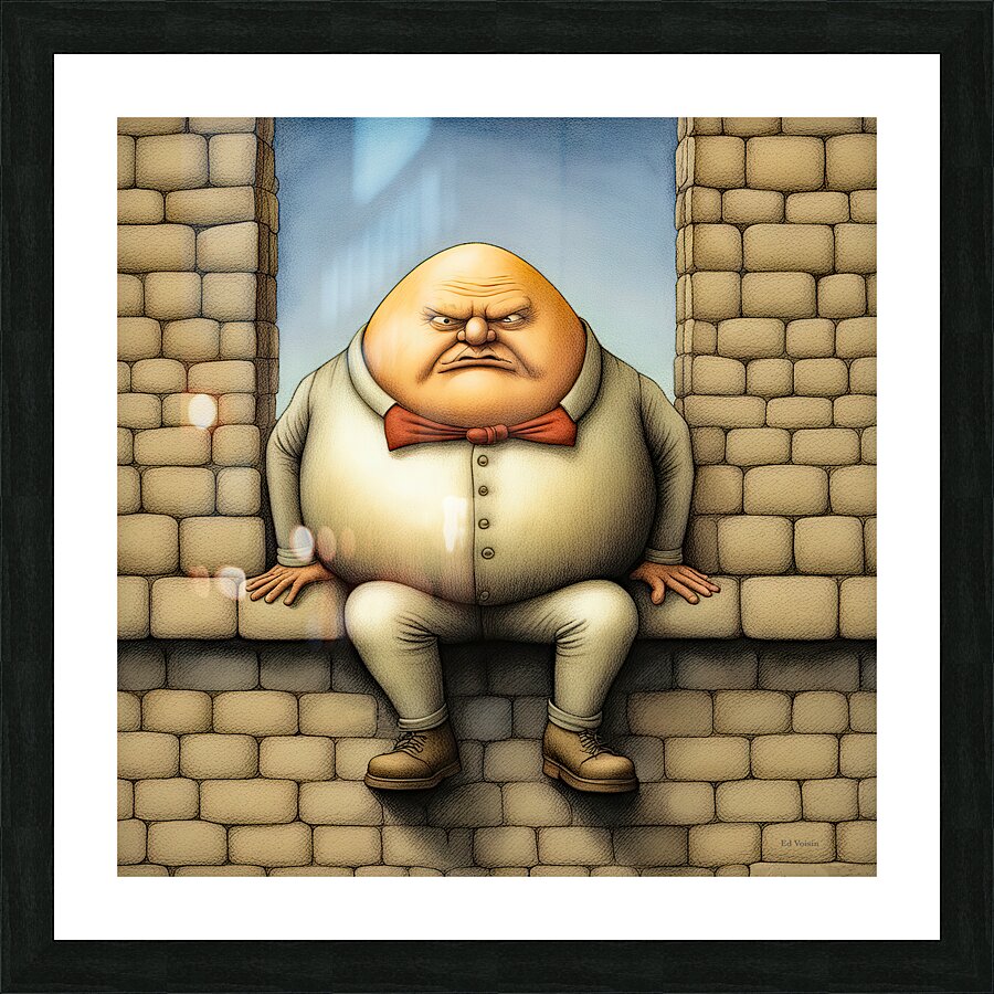 GRUMPY HUMPTY DUMPTY Picture Frame print