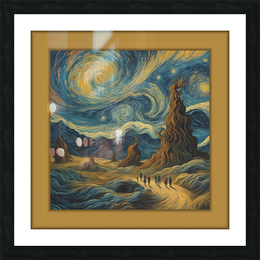 GOGHING DOWN THE ROAD GOLD Picture Frame print