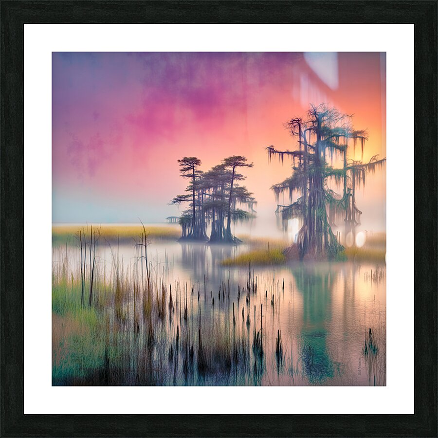 NEON SWAMP Picture Frame print
