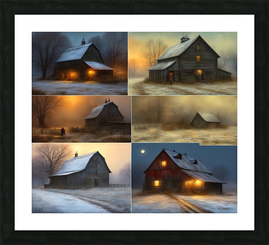 BARN COLLAGE Picture Frame print