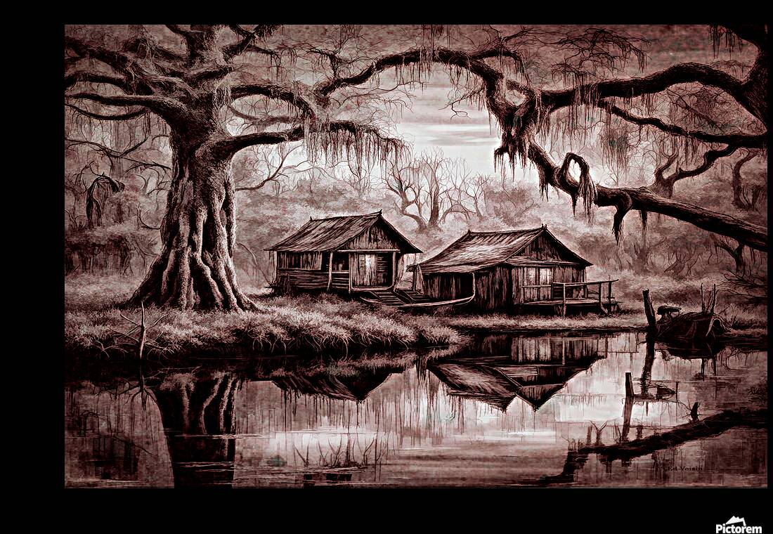 EVIL LIVES HERE.  WIDESCREEN SEPIA  Reproduction