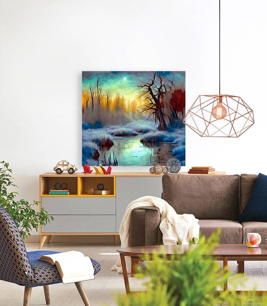 WINTER MARSH......VELVET ABSTRACT Reproduction