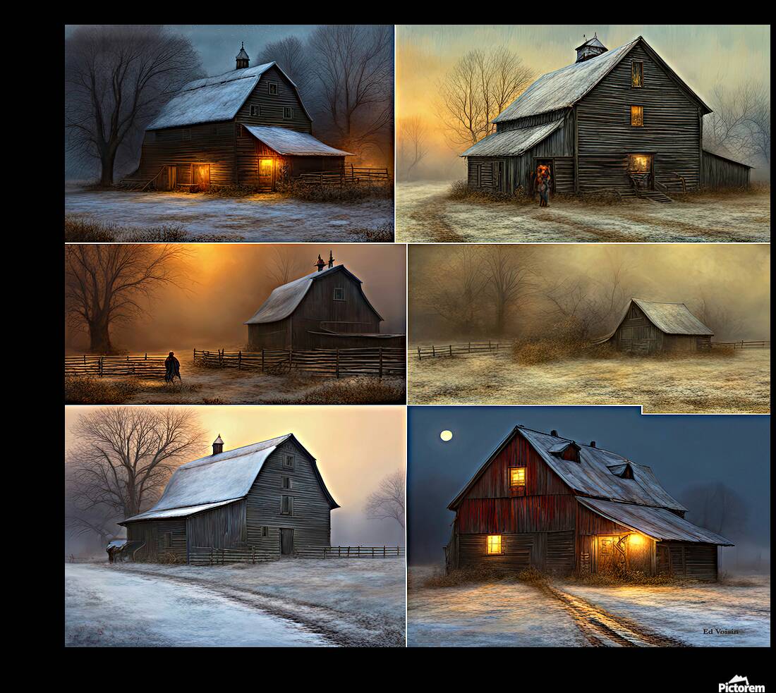 BARN COLLAGE Reproduction