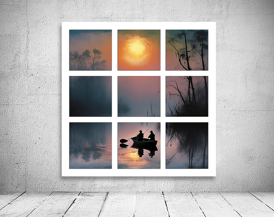 BLURRED MOON    9 PANEL WINDOW FRAMED Wall Preview