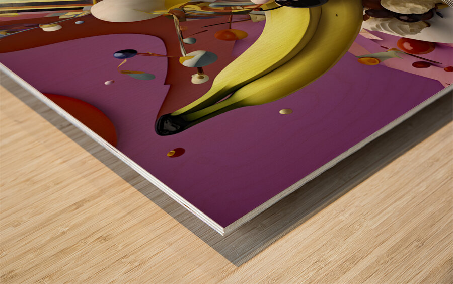 BANANAS GONE WILD 2 Wood print