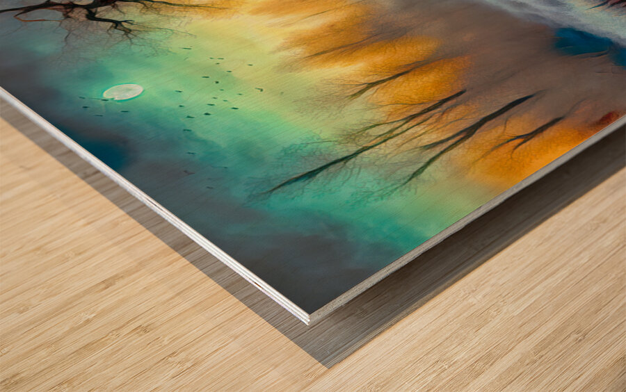 WINTER MARSH......VELVET ABSTRACT Wood print