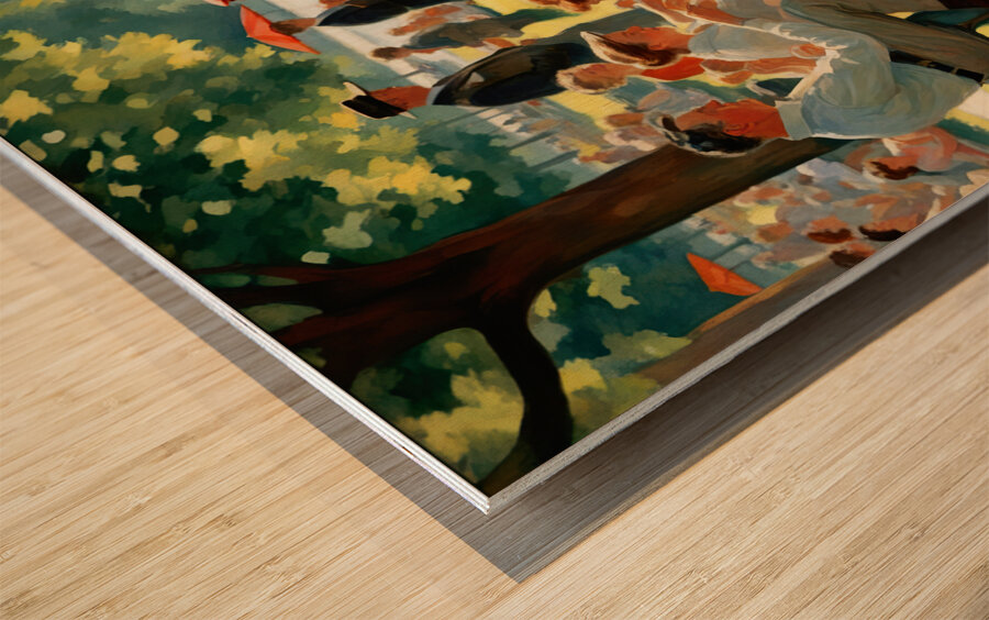 PICNIC AT THE LAKE Wood print