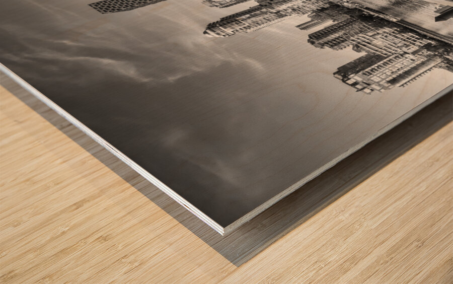 Vancouver impression of Granville Island | Monochrome Wood print