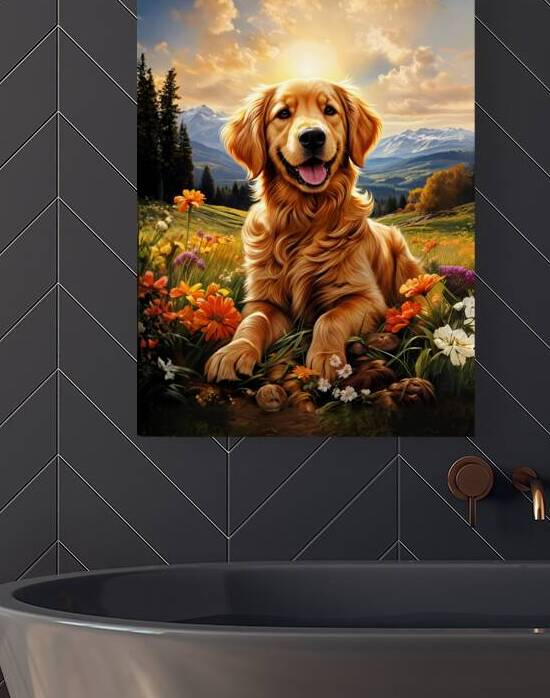 Friendship   Retriever Art Portrait by Lumina Dream Studio