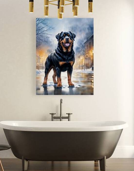Rottweiler Fine Art Portrait   Winter Walk by Lumina Dream Studio