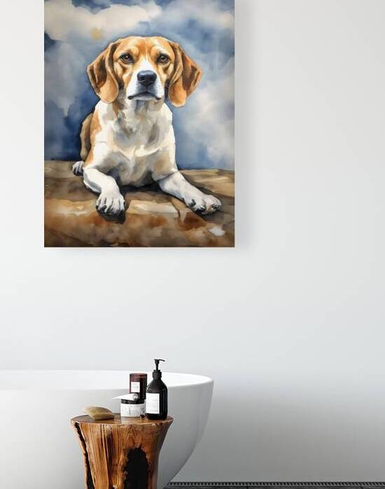 beagle water color art portrait by Lumina Dream Studio