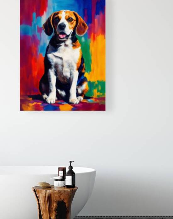 beagle wall art popart style portrait by Lumina Dream Studio