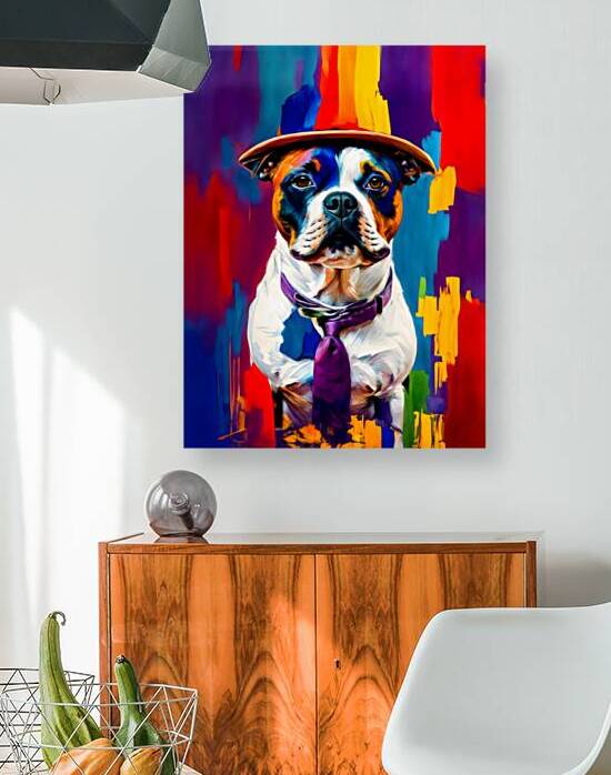 bulldog pop art style wall portrait by Lumina Dream Studio