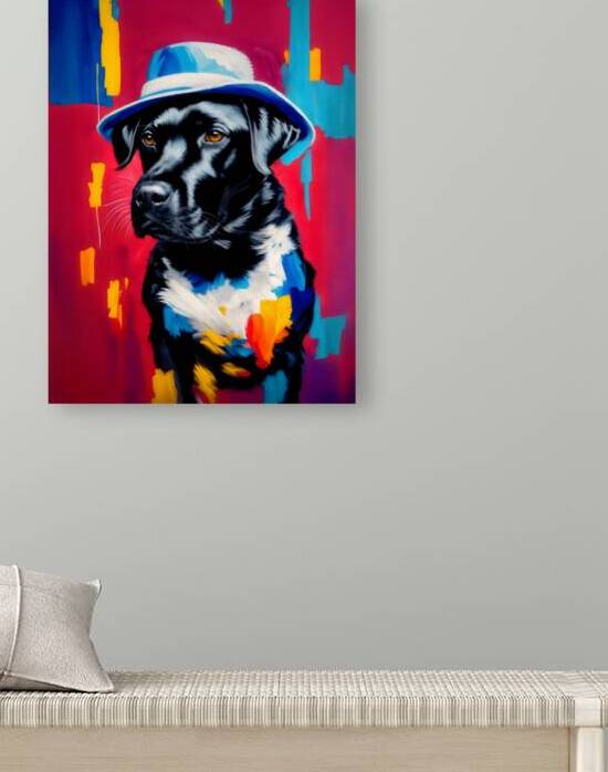 black labrador dog pop art wall portrait by Lumina Dream Studio