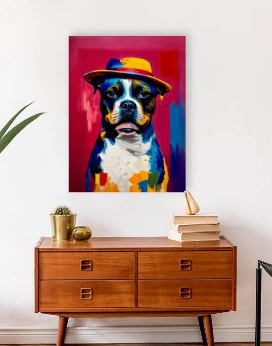 bull dog bulldog pop art wall portrait by Lumina Dream Studio