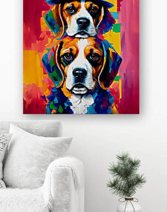 beagle pop art wall portrait 2 by Lumina Dream Studio