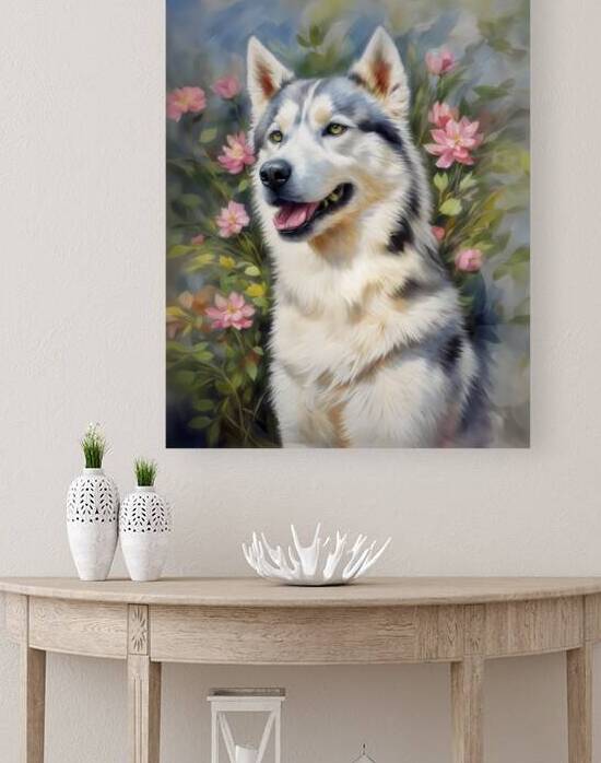 alaskan malamute husky dog wall art portrait by Lumina Dream Studio
