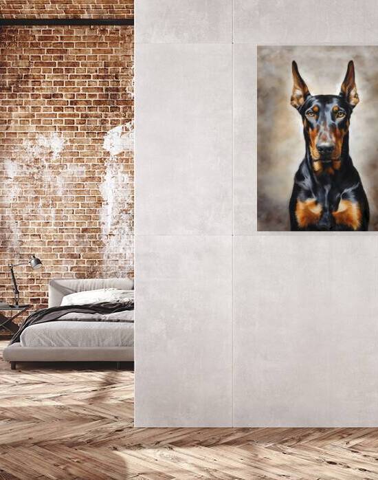doberman watercolor art portrait by Lumina Dream Studio