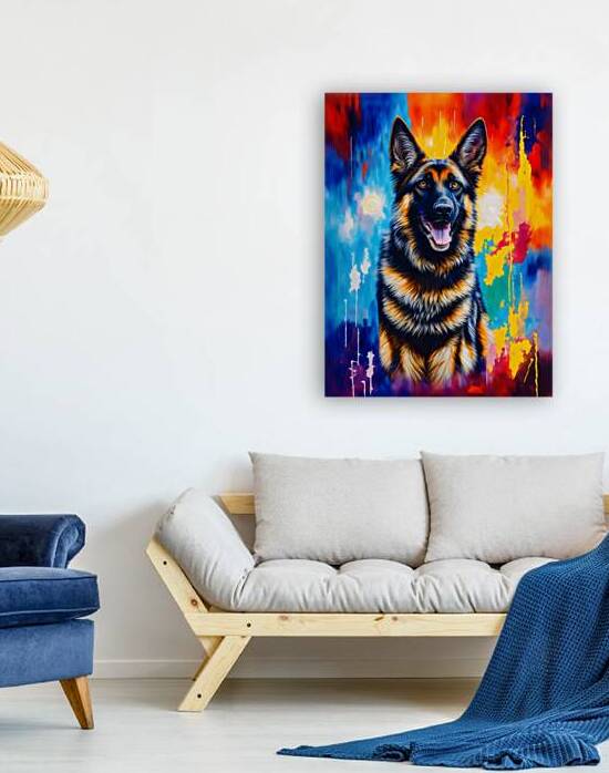 malinois dog pop art wall portrait by Lumina Dream Studio