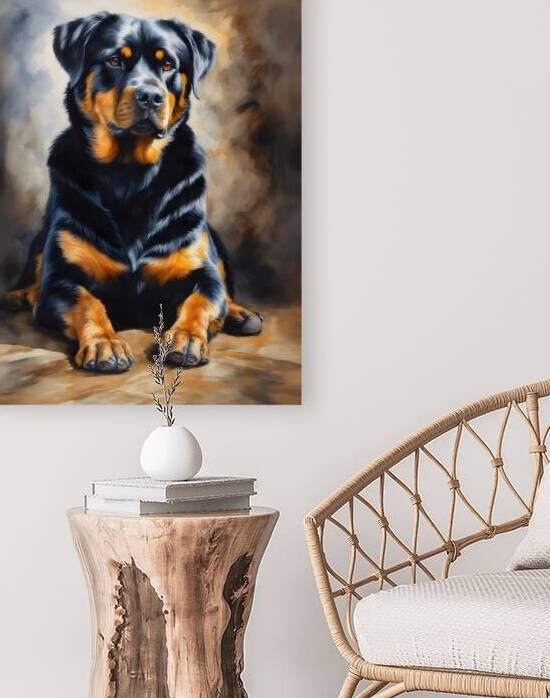 rottweiler art portrait by Lumina Dream Studio
