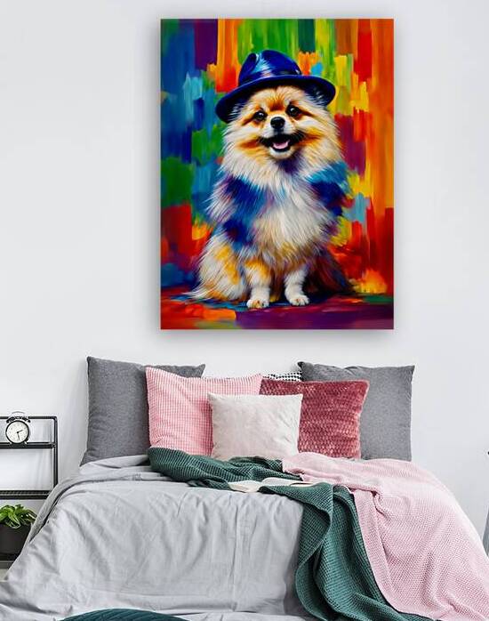 pomeranian pop art wall portrait 2 by Lumina Dream Studio