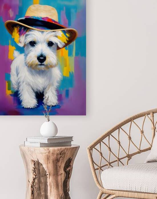 west highland terrier pop art wall portrait by Lumina Dream Studio