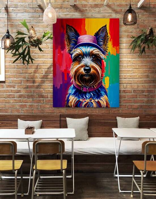 yorkshire terrier pop art face portrait by Lumina Dream Studio