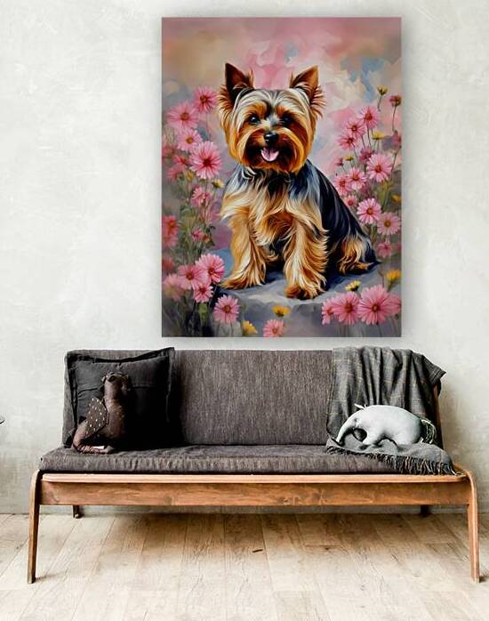 yorkie dog art portrait for wall by Lumina Dream Studio