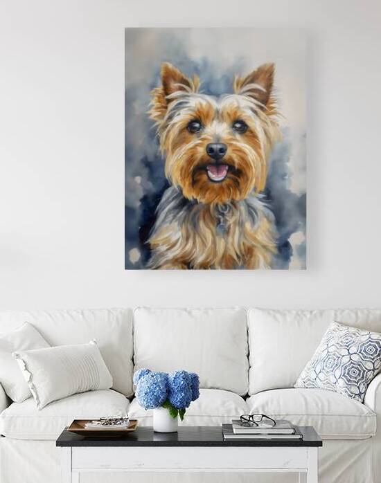 yorkshire terrier water color wall art portrait by Lumina Dream Studio