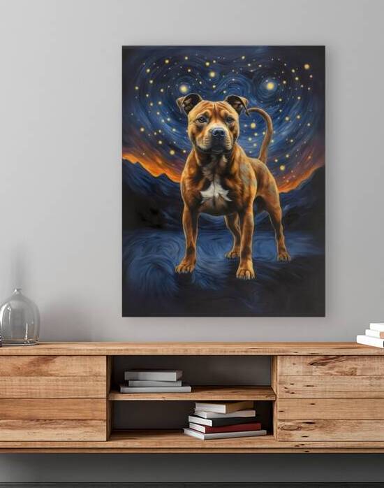 staffy staffordshire terrier dog artwork portrait by Lumina Dream Studio
