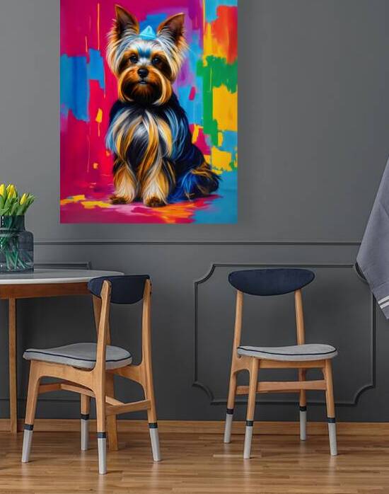 yorkie dog yorkshire terrier pop art wall portrai by Lumina Dream Studio