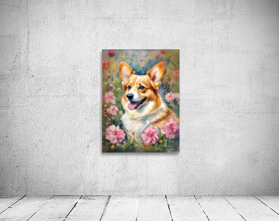 corgi art portrait Wall Preview