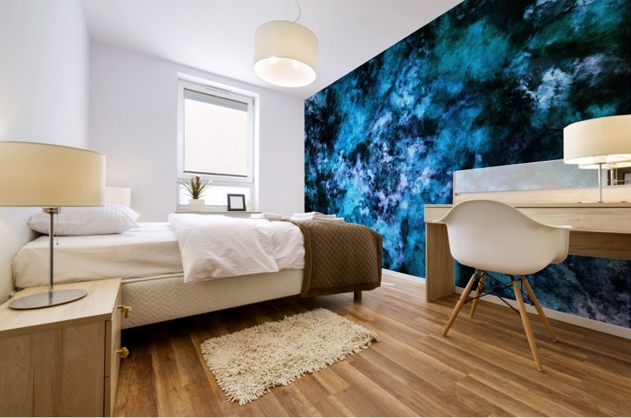 Blue burst Mural print