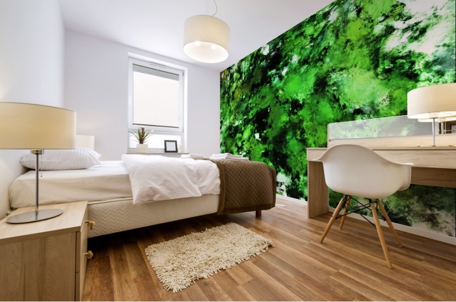Green deflected Mural print