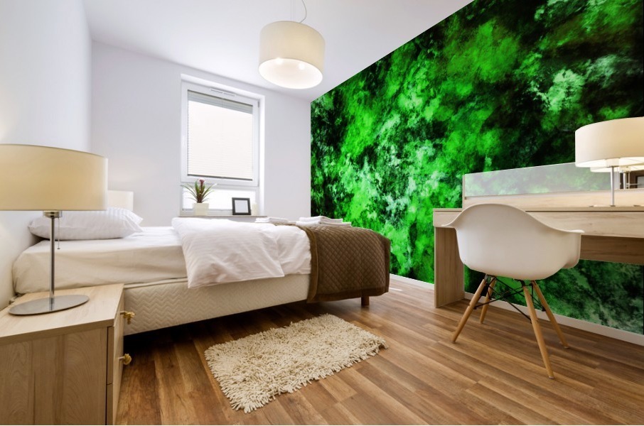 Green burst Mural print