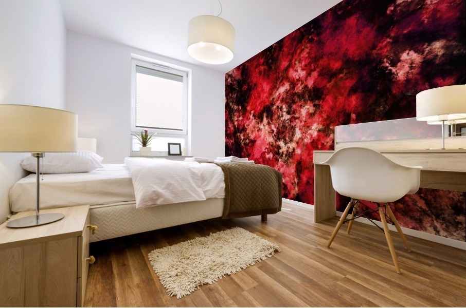 Red burst Mural print