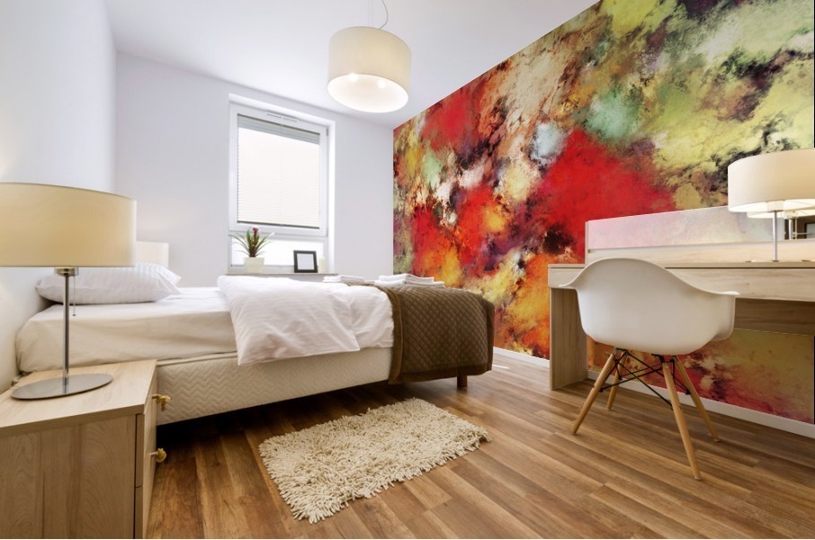 Red colour identity Mural print
