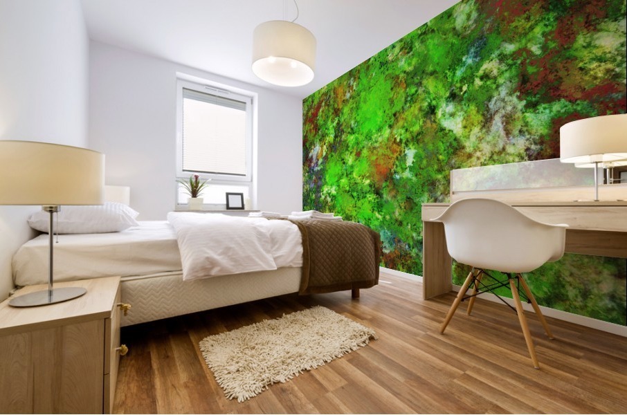 Slippery green rocks Mural print
