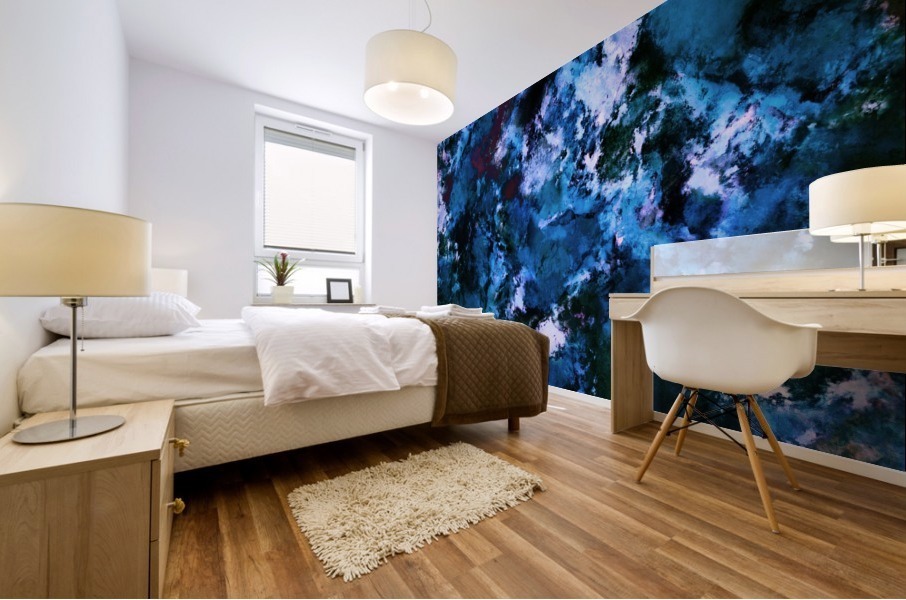 Smouldering blue Mural print
