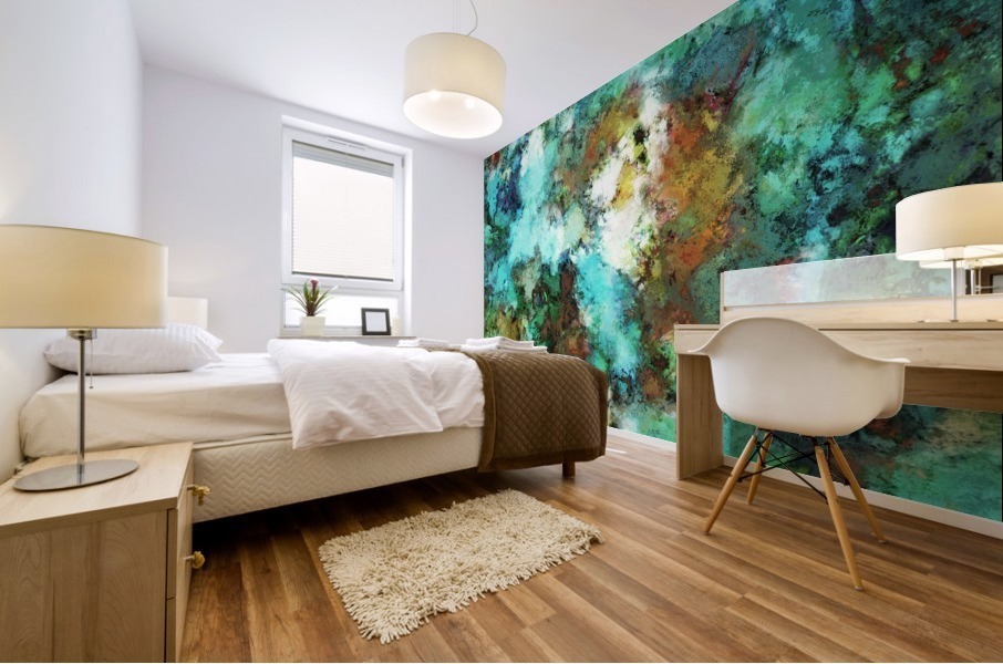 Turquoise terrain Mural print