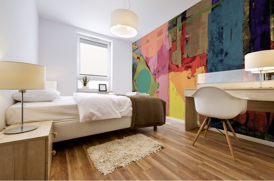 Over the rooftops Mural print